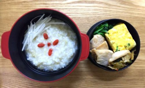 【鶏】玄米中華粥弁当と新しいお弁当箱